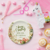 Rustic Holly Berry Christmas Papieren Bordje (Feest)