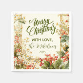 Rustic Holly Berry Christmas Servet (Voorkant)