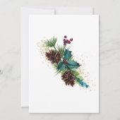 Rustic Holly en Berries Winter Botanical Wedding Kaart (Achterkant)