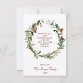 Rustic Holly-kerstfotokaarten Bedankkaart (Achterkant)