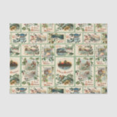  Rustic Holly-kerstkaart collage Tissuepapier (Voorkant)