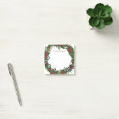 Rustic holly mongrammed Kerstmis Post-it® Notes (Kantoor)