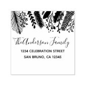 Rustic Holly & Pine Kerstfeestdag Zelfinktende Stempel (Design)