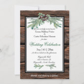 Rustic Holly Tree Branch Invitation au mariage d'h (Devant)