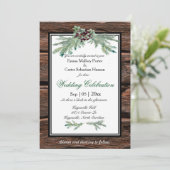 Rustic Holly Tree Branch Invitation au mariage d'h (Debout devant)