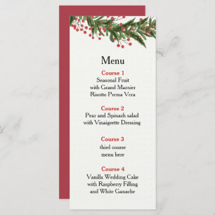 Rustic Holly Winter Kerstbruiloft Menu