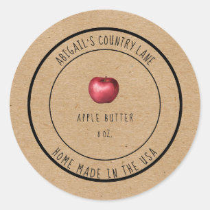 Rustic Home Made Apple Butter Ronde Sticker