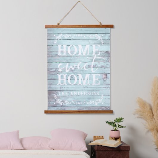 Rustic Home Sweet Home Home | Familienaam Hangend Wandkleed (Slaapkamer)