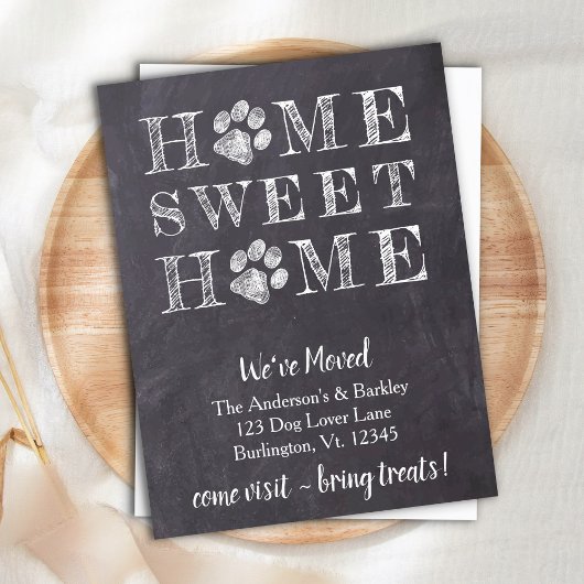 Rustic Home Sweet Home We hebben Pet Moving Aankondigingskaart