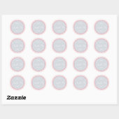 Rustic Homemade Apple Pie Blue Pink Check Pattern Ronde Sticker (Vel)