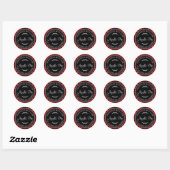 Rustic Homemade Apple Pie Red Black Pset Ronde Sticker (Vel)
