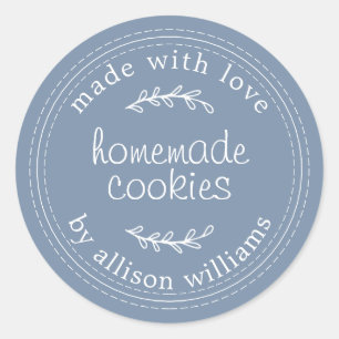 Rustic Homemade Bked Goods Cookies  Blue Ronde Sticker