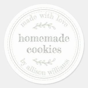 Rustic Homemade Bked Goods Cookies Ronde Sticker