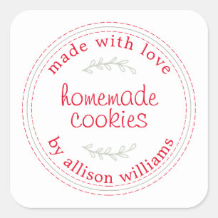 Rustic Homemade Bked Goods Cookies Vierkante Sticker