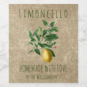 Rustic Homemade met Love Limoncello Wijn Etiket (Enkel label)