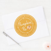 Rustic Homemade Pumpkin Pie Mellow Yellow Ronde Sticker (Envelop)
