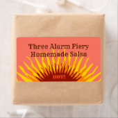 Rustic Homemade Three Alarm Hot Salsa Jar Label (Insitu)