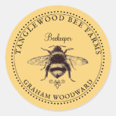 Rustic Honey Bee Apiary Beekeeper Product Labels (Voorkant)
