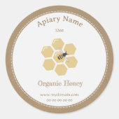 Rustic Honey Jar Label Sticker voor bijentelers (Voorkant)