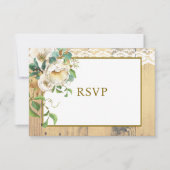 Rustic Honeyed Pine RSVP Kaartje (Voorkant)
