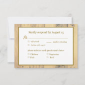 Rustic Honeyed Pine RSVP Kaartje (Achterkant)