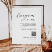 Rustic Honeymoon Fund QR Wishing Well Sign Poster