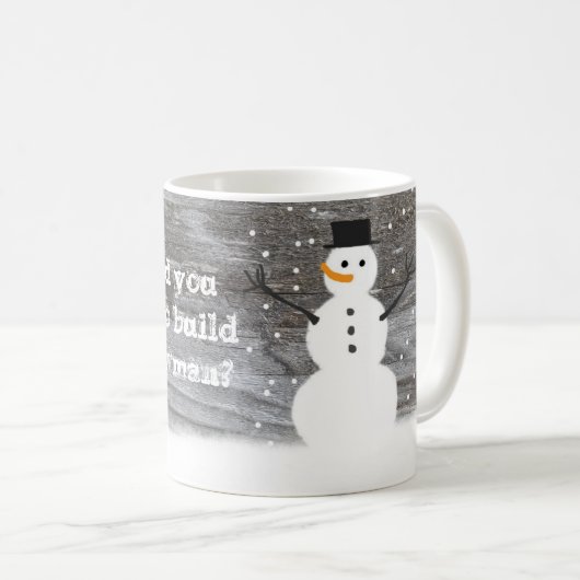 Rustic "Hood dat je graag een sneeuwman maakt?" mo Koffiemok (Voorkant rechts)