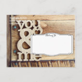 Rustic Hood U en mij sparen de Briefkaarten van de (Achterkant)