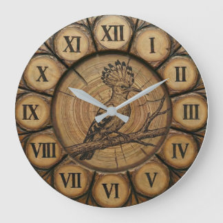 Rustic Hoopoe Bird Wall Clock  Grote Klok