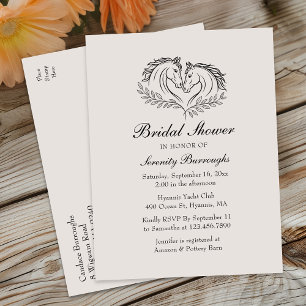 Rustic Horse Country Western Elegant Vrijgezellenf Uitnodiging Briefkaart