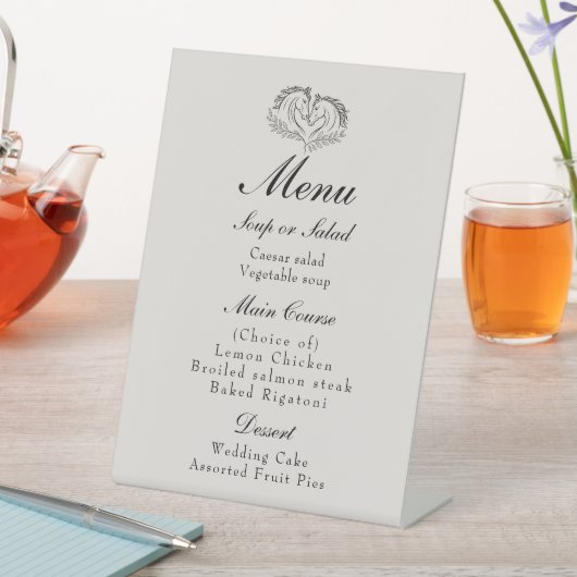 Rustic Horse Country Western Elegant Wedding Menu Reclamebord Met Voetstuk (Insitu)
