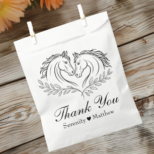 Rustic Horse Country Westerne bruiloft Dank u Bedankzakje