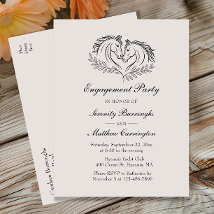 Rustic Horse Country Westerne verlovingsfeest Uitnodiging Briefkaart