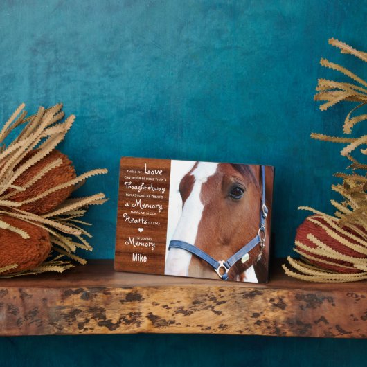 Rustic Horse Memorial Keepslag Fotoplaat (Zijkant)
