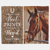 Rustic Horse Memorial - Pet Loss Fleece Deken (Voorkant (Horizontaal))