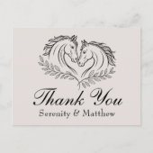 Rustic Horse Western Country Wedding Dank u Briefkaart (Voorkant)