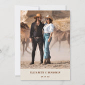 Rustic Horseshoe Western Barn Wedding Photo Save The Date (Achterkant)