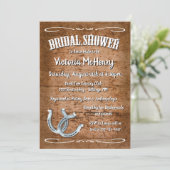 Rustic Horseshoe Western Bridal Shower Invitation (Debout devant)