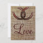 Rustic Horseshoes Burlap Imprimer les invitations  (Dos)