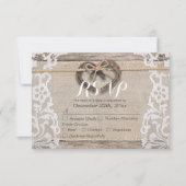 Rustic Horseshoes Burlap Lace Wedding RSVP Réponse (Devant)