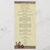 Rustic Horseshoes Purple Daisy Wedding Programme (Dos)