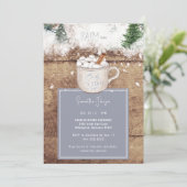 Rustic Hot Chocolate Baby Het is koud Dusty Blue i Kaart (Staand voorkant)