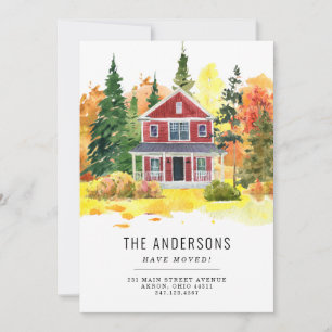 Rustic House Forest Bossen We hebben Herfst verhui Aankondiging