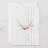 Rustic Housewarming Party Antler Floral Invite Kaart (Achterkant)