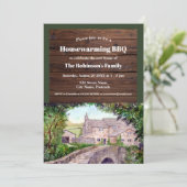 Rustic Housewarming Stone Bridge Farmhouse Kaart (Staand voorkant)