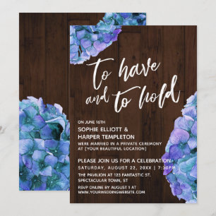 Rustic Hout Blauwe Hortensia Om te Hebben en te Ho Kaart