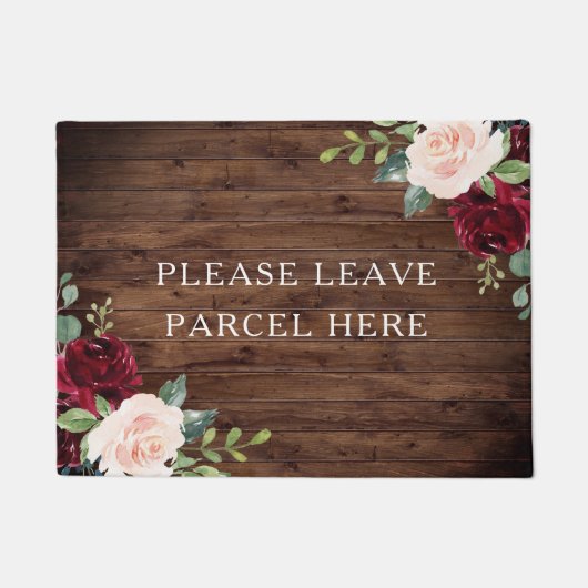 Rustic Hout Floral Parcel Delivery schapsverlof Deurmat (Voorkant)
