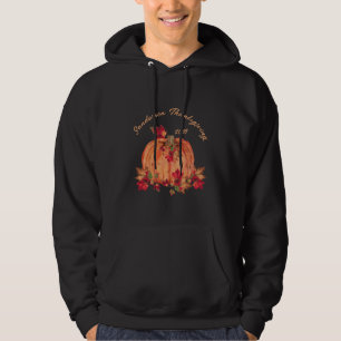 Rustic Hout Herfst Oranje Pompoenen Herfstbladeren Hoodie