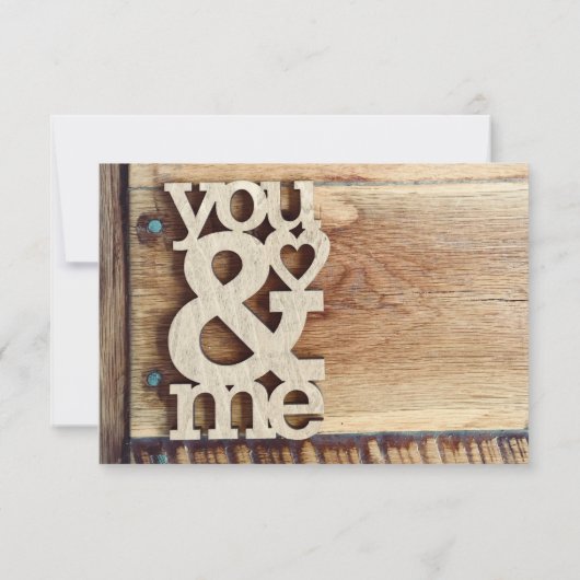 Rustic Hout Je en Ik Trouw RSVP (Achterkant)