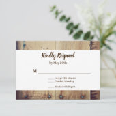 Rustic Hout Je en Mij Trouw RSVP (Staand voorkant)